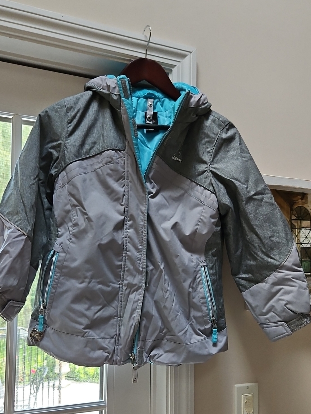 Gerry Grey and Teal Kids Puffer Ski Jacket